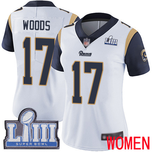Los Angeles Rams Limited White Women Robert Woods Road Jersey NFL Football 17 Super Bowl LIII Bound Vapor Untouchable